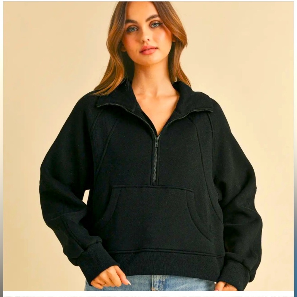 Oversized half zip sweatshirt